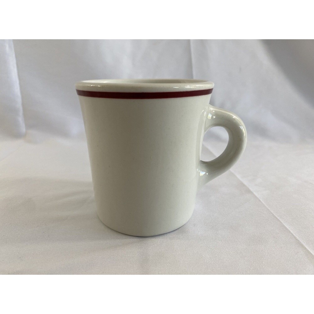 Vintage Shenango China Heavy Coffee Mug Restaurant Ware w/Red Trim #30 23S3